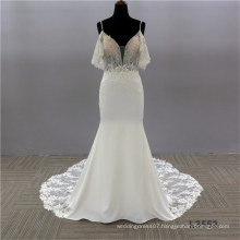 long sleeves strapless and V-neckline hand made embroidery beaded ball gown bride dress wedding